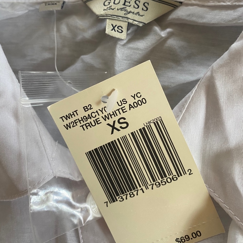 Sleeve less Guess white cotton shirt